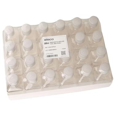 Imagem de EISCO - Pacote com 24 frascos de mídia PETG de 500 ml com tampas de HDPE, não estéreis, quadradas, à prova de vazamento, invioláveis, grau laboratorial, ideal para reagentes de laboratório, tampões e
