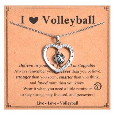 Imagem de GULICX Colar de futebol de softbol de vôlei para mulheres e meninas, acessórios esportivos de aniversário de Natal, joias presentes para ela, Aço inoxidável Cobre, Zircônia cúbica
