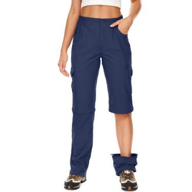 Imagem de Calças de caminhada linlon conversíveis de secagem rápida para mulhere