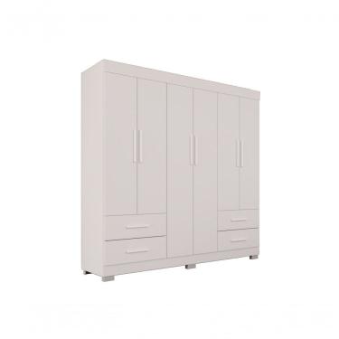 Imagem de Guarda Roupas Casal Texas 6 Portas 4 Gavetas Sem Espelho Salleto Branco