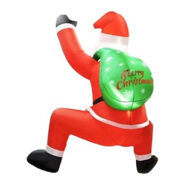 Imagem de Baoblaze Papai Noel inflável de 1,80m para decoração de Natal, decoração criativa e divertida para jardim, pátio, festa e no Natal.