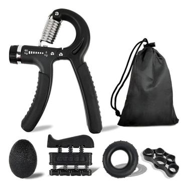 Imagem de Kit Fortalecedor Mão Dedo Braço Musculação Fisioter Preto