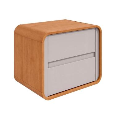 Imagem de Mesa De Cabeceira 2 Gavetas Loop Amêndoa Clean E Off White