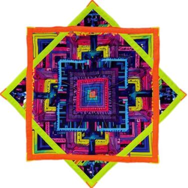 Imagem de AMAZEABLES Star Air Flow Star, Spinning Cloth Flowstar, Dapo Star, Perfect for Juggling and Flow Arts, Portable and Durable (Neon Maze)