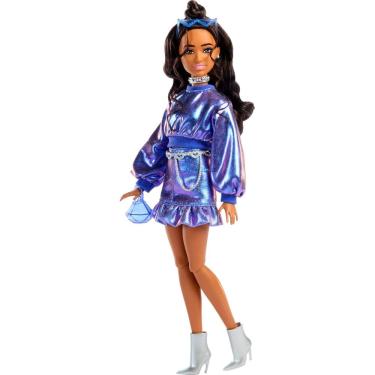Imagem de Boneca Fashion Barbie Deluxe Style #7 Roupa azul metálica