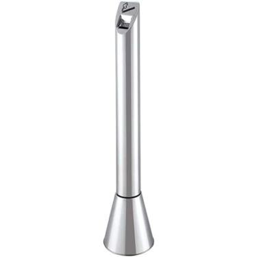 Imagem de Cilindro De Piso De Aço Inoxidável Com Fechadura Recipiente De Cigarro Cromado Pátio Interno E Externo Cigarros, Cinzeiro De Chão