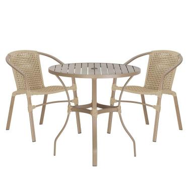 Imagem de 02 Cadeiras Floripa E Mesa Roma 80cm Fendi Trama Original Rami