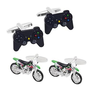 Imagem de Luzhengyang 2 peças de abotoaduras de motocicleta para controle de jogo - presente exclusivo para motociclistas masculinos - botões de terno francês - latão - acessórios de casamento e festa