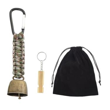 Imagem de UGPLM Chaveiro com sino de urso alto, bolsa para guardar equipamentos de emergência com apito de emergência, ideal para mochilas, ciclismo, caminhadas e