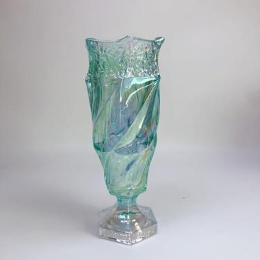 Imagem de Eastern Rock Vaso de flor de vidro 1 kg 24 cm, estilo boêmio, para centros de mesa, casamento, vaso de vidro para decoração de casa (verde espumante)