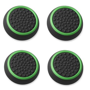 Imagem de Kit 4 Grip (2 Pares) Cores Protetor Analógico Silicone Controle Joystick Polegar Compatível Com PS4 PS5 Xbox Nintedo Switch Desempenho (Verde)
