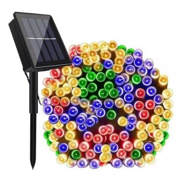 Imagem de Facai Cordão Luminoso Solar Decorativo - 30 metros - (300 leds) (Colorido) - (Pisca-Pisca) (Colorido)