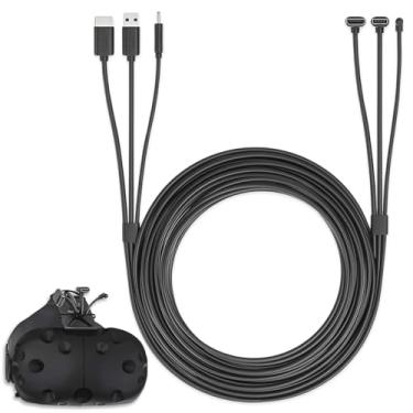 Imagem de Skywin Cabo De Mochila VR 3 Em 1 - Compatível Com Mochila Hp Z VR E HTC Vive - Cabo De 1 Medidor 3 Em 1 Hdmi + USB + Dc Para Linkbox E Conexão De Fone De Ouvido (3,2 Pés) (Preto) Preto