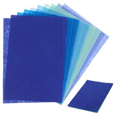 Imagem de 10 peças de folhas de tecido de feltro azul gradiente azul feltro, feltros, artesanato em tecido para artesanato de Natal Diiy, costura, patchwork, várias cores, 19 x 29 cm