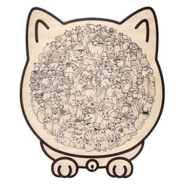 Imagem de Quebra-cabeça de em forma de gato, 135 peças coloridas de animais para adultos e adolescentes, criativo para amantes de gatos, decoração de arte de parede para casa