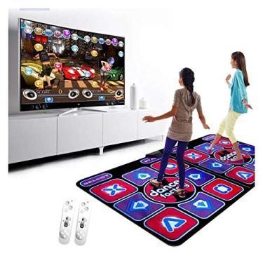 Imagem de Tapete de Dança Dupla TV Interface Computador Tapete de Dança Dual Players Máquina de Dança Yoga Fitness com Dois Gamepads Tapete de Dança (Cor: Somatossensorial) (Somatossensorial)