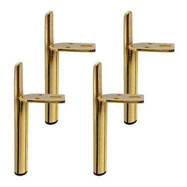 Imagem de ZJYWMM 4 peças de móveis de metal pés de móveis dourados pernas de suporte de móveis de ferro pernas de suporte de móveis sofá-cama móveis pesados para camas, armários, mesas e outros pés de móveis