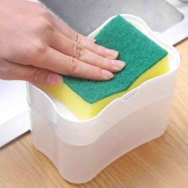 Imagem de Dispensador de sabão push down para pia de cozinha, dispensador de líquido para lavar louça, bomba de sabão de mão de plástico para banheiro ou cozinha, dispensador de sabão líquido fácil de