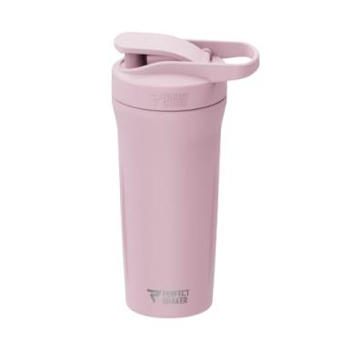 Imagem de PerfectShaker Coqueteleira de aço inoxidável premium – isolada a vácuo de parede dupla, à prova de vazamento, livre de BPA, não tóxica, mistura de haste de ação – Coqueteleira de proteína para