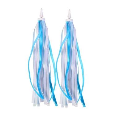 Imagem de menolana 2x Fitas Decorativas para Guidão de Bicicleta Infantil, Franjas para Manoplas, Ciclismo ao Ar Livre, Fácil Instalação, Fitas Decorativas para Manoplas, Azul