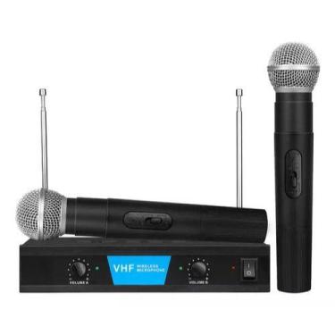 Imagem de Microfone Profissional Sem Fio Duplo 2 Canais 30 Metros Vhf - Onistek