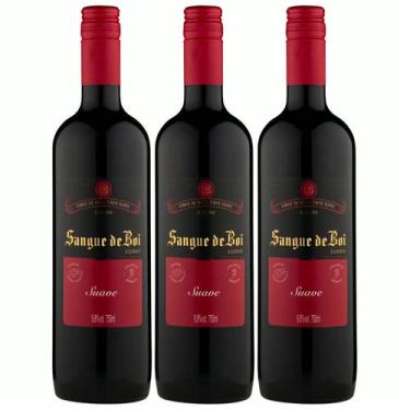 Imagem de Kit 3 Vinho Tinto Suave Sangue de Boi Serra Gaúcha 750ml