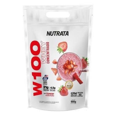 Imagem de W100 Whey Concentrado - 900g Refil Strawberry MilkShake - Nutrata-Unissex