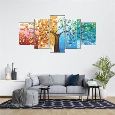 Imagem de quadros decorativo 5 peças mod Árvore/cores - autopc 3mm