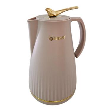 Imagem de Garrafa Térmica 1L Bege Ampola Vidro Quente e Frio Dubai SM-GTDB - Sum