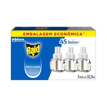 Imagem de Raid Repelente Eletrico Líquido Refil, Até 45 Noites de Proteção, 3 unidades de 32,9ml