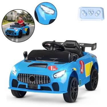 Imagem de Mini Carro Elétrico Infantil Esportivo 12V Azul Com Controle Remoto Fu