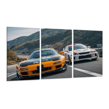 Imagem de HUIROBO Jdm Lanser Rx7 Racing Sport Extreme Speed Poster Arte de Parede em Tela para Sala de Estar Quarto Decoração de Casa Escritório Pintura Pósteres (40 x 80 cm) × 3)