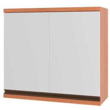 Imagem de Armário Aéreo 80cm 2 Portas MDP Macadamia Telasul, FREIJO/BRANCO