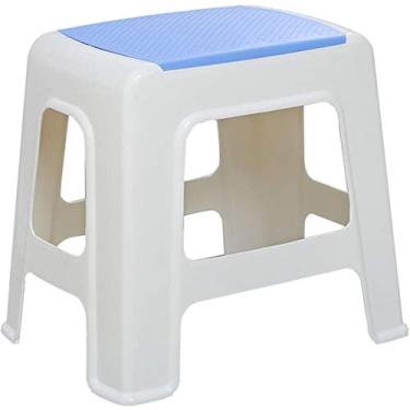 Imagem de FAMEOYA Cadeira de chuveiro de banheiro, banquinho de plástico portátil para idosos e idosos, azul X tamanho grande, espesso, sapatos de substituição