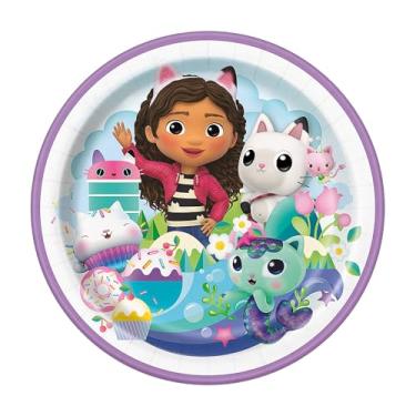 Imagem de DreamWorks Gabby's Dollhouse™ Pratos de jantar de papel para festa - (23 cm) 8 unidades - Artigos de festa elegantes e descartáveis - Perfeito para aniversários infantis, festas temáticas e muito mais