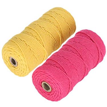 Imagem de GLOGLOW Corda de Algodão Macio, Cabo de macramê de Fio único de 3 Mm Com 328 Pés de Comprimento para Artesanato DIY, Decoração Boêmia e Fabricação de Cabides de Plantas - Ideal para Nós Intrincados