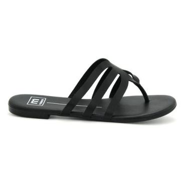 Imagem de Tamanco Feminina Moleca Original Dedo Rasteirinha Macia 106, 36, Preto