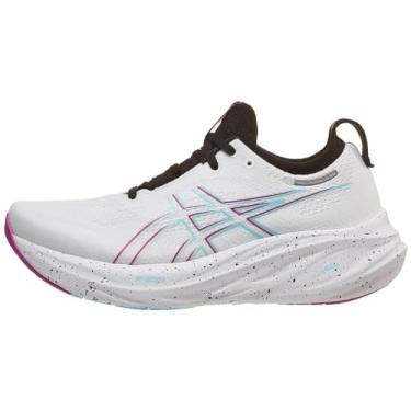 Imagem de ASICS Tênis de corrida feminino Gel-Nimbus 26, Branco/Mar calmante, 38