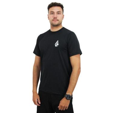 Imagem de Camiseta de Lycra Volcom Iconic Stone Preta-Unissex