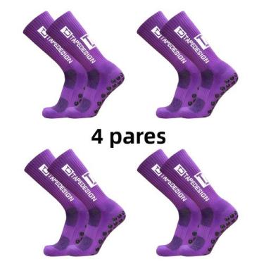 Imagem de Meias Esportivas Antiderrapantes Para Futebol Masculino Até O Meio Da 