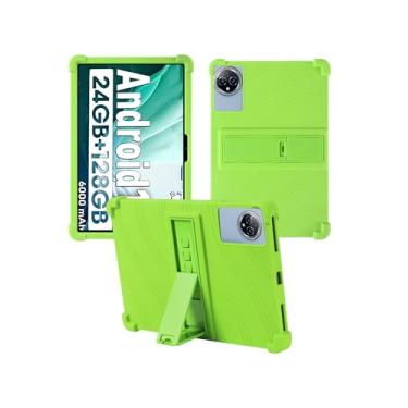 Imagem de Capa para tablet Aobante K80/K70/K60/K50 de 10 polegadas, capa protetora de borracha leve à prova de choque, capa protetora de silicone macio ajustável para crianças, verde