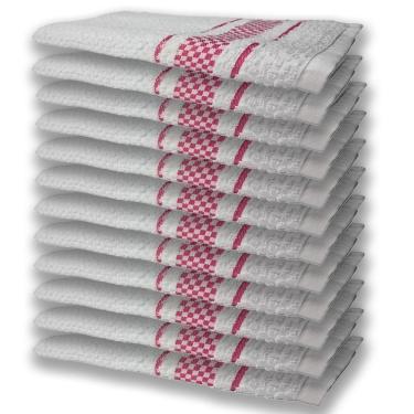 Imagem de 12 Panos De Prato Atoalhado Felpudo Rosa