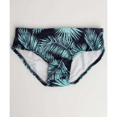 Imagem de Sunga Infantil Estampa Folhas MR Tam 4 a 10-57085, Azul, 10