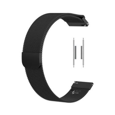 Imagem de Pulseira Milanese 20mm Compatível AmazFT GTS 4 / GTS 2 Mini/GTR Mini – Aço Inoxidável, Fecho Magnético, Ajustável e Confortável (PRETA)