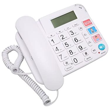 Imagem de KIMISS Telefone Com Fio de Botão Grande Com Display LCD, Ajuste de Volume e Discagem Rápida, Telefone Fixo Ideal para Idosos Com Alto-falante e Recursos Fáceis de Usar