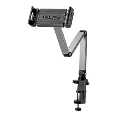 Imagem de Generic Suporte dobrável para celular de mesa, com braço flexível e presilha, ideal para uso doméstico e no escritório.
