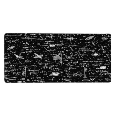 Imagem de Tapete de mouse preto grande para educação matemática, impermeável, protetor de mesa estendido, tapete de borracha antiderrapante para escritório, computador, teclado, laptop e mesa de casa, mouse pad