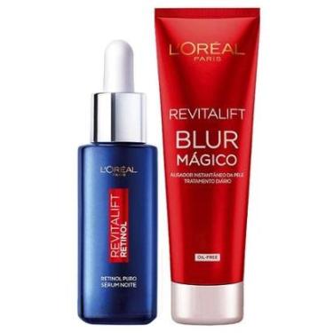 Imagem de L’Oréal Paris Revitalift Kit – Sérum Facial Antirrugas Noturno Retinol 30ml + Primer Blur Mágico 27g-Unissex