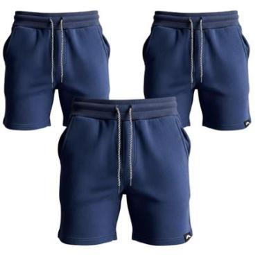 Imagem de Kit 3 Bermuda Moletom Short Masculino Dagg Com Cordão Ajustável Bolsos Laterais-Masculino