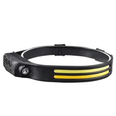 Imagem de Lanterna de Cabeça Recarregável com LED COB 230°, Sensor de Movimento, Iluminação Ampla e Foco Direcional, Leve, Confortável, Trilhas, Camping, Manutenção, Ciclismo e Emergências Trabalhos Noturnos